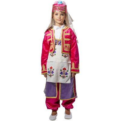 Zeybek Kız Çocuk Kostümü Ege Bölgesi Yöresel Kıyafeti