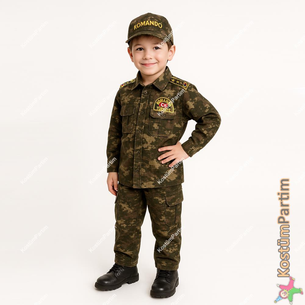 Asker Kostümü Çocuk Asker Kıyafeti Meslek Kostümleri Asker Kostümü Çocuk Asker Kıyafeti - KostümPartim®