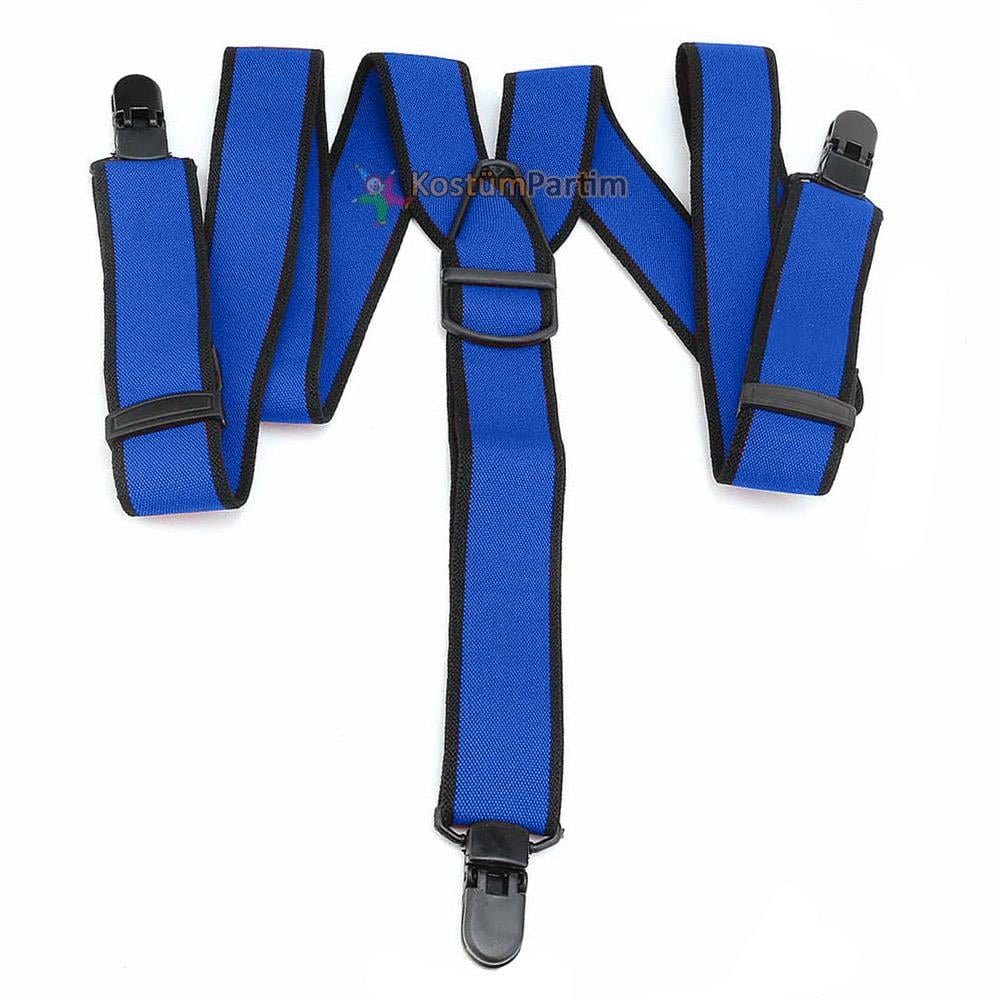 Bavyera Pantolon Askısı Yetişkin Mavi Bavyera Aksesuarları Bavyera Erkek Pantolon Askısı Yetişkin Mavi - KostümPartim®