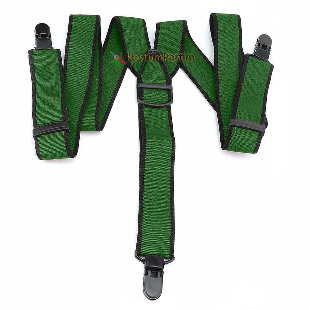 Bavyera Pantolon Askısı Yetişkin Yeşil Bavyera Aksesuarları Bavyera Erkek Pantolon Askısı Yetişkin Yeşil - KostümPartim®