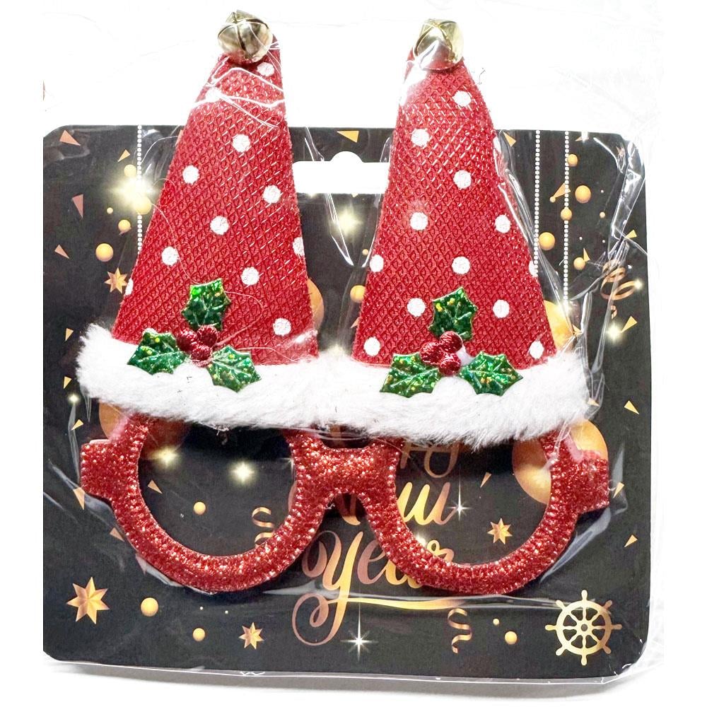 Beyaz Puanlı Yılbaşı Şapkalı Kırmızı Gözlük Yılbaşı Parti Malzemeleri KostümPartim® Beyaz Puanlı Yılbaşı Şapkalı Kırmızı Gözlük - Yılbaşı Partilerinize Eğlenceli Dokunuşlar Ekleyin