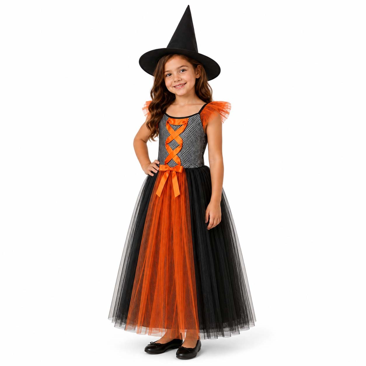Cadı Kostümü Turuncu Tütülü Kız Çocuk Şapkalı Halloween Kıyafeti 6-12 Yaş Kız Çocuk Kostümleri KostümPartim® | Turuncu Tütülü Cadı Kostümü Kız Çocuk 6-12 Yaş | Şapkalı Halloween Kıyafeti
