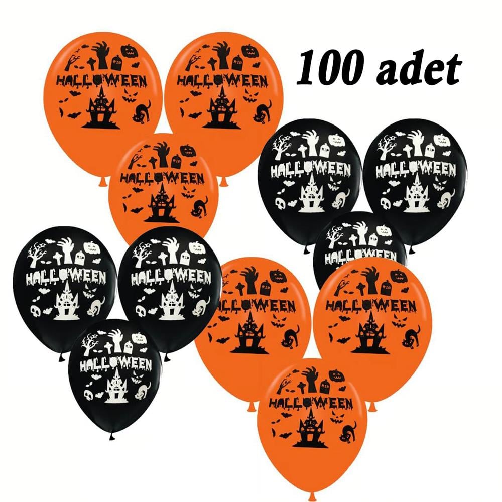 Cadılar Bayramı Halloween Temalı Balonlar 100adet Halloween Dekorasyon Cadılar Bayramı Halloween Temalı Balonlar 100adet - KostümPartim®