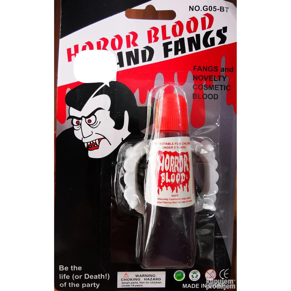 Dracula Dişi ve Yapay Kan Seti Hallooween Aksesuarları Vampir Dişi ve Yapay Kan Seti - KostümPartim®
