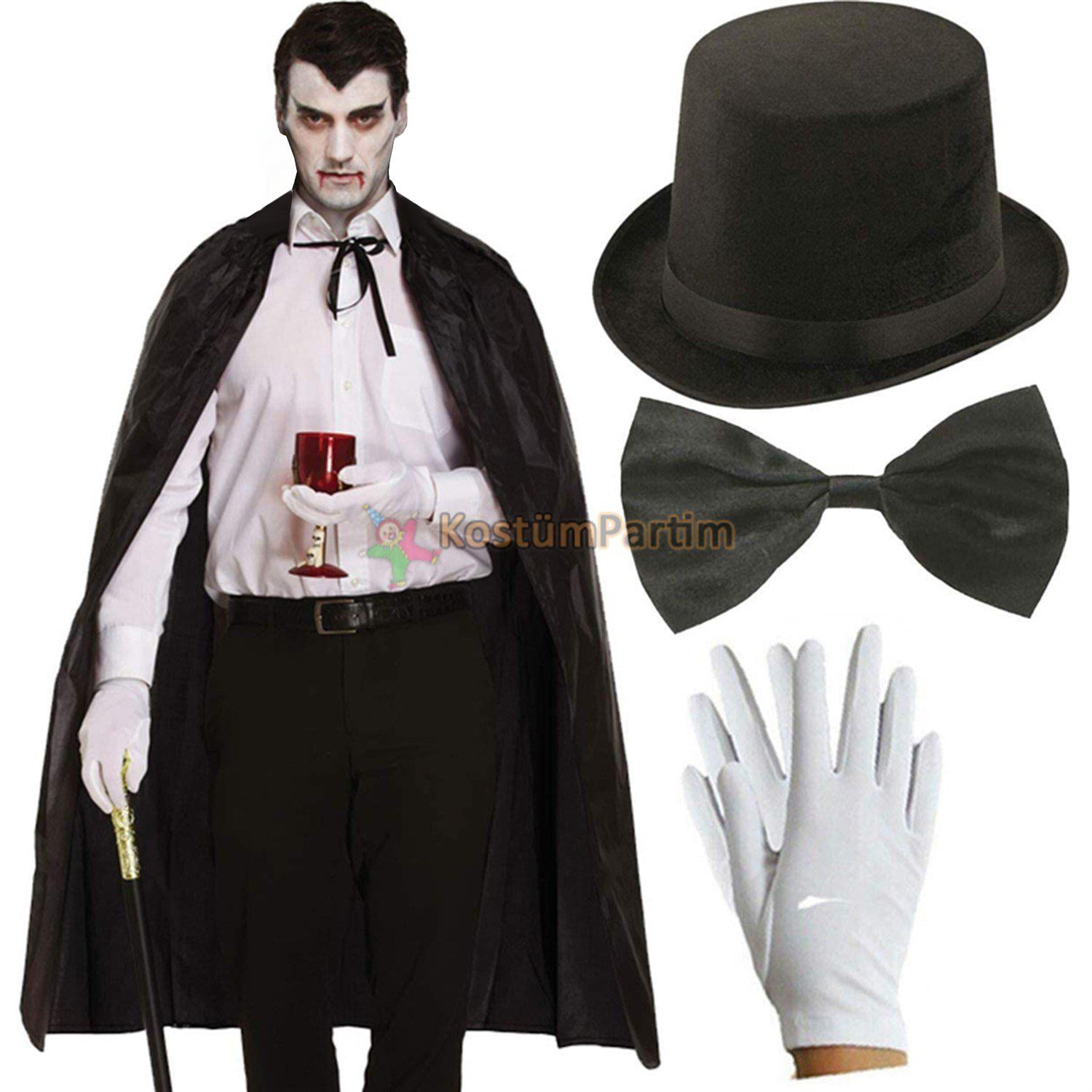 Dracula Kostüm Seti Yetişkin Cadılar Bayramı Kombinleri Dracula Kostüm Seti Yetişkin - KostümPartim®