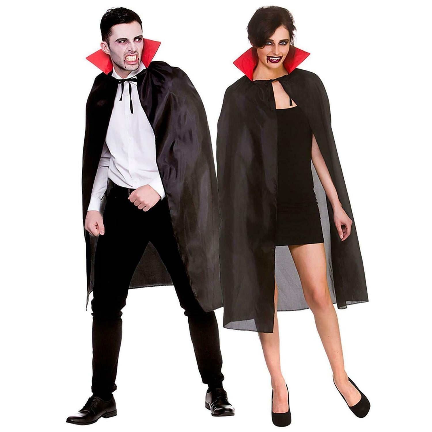 Dracula Pelerini Kırmızı Yakalı Saten 100cm PelerinlerKostümPartim ★ Dracula Pelerini / Pelerinler