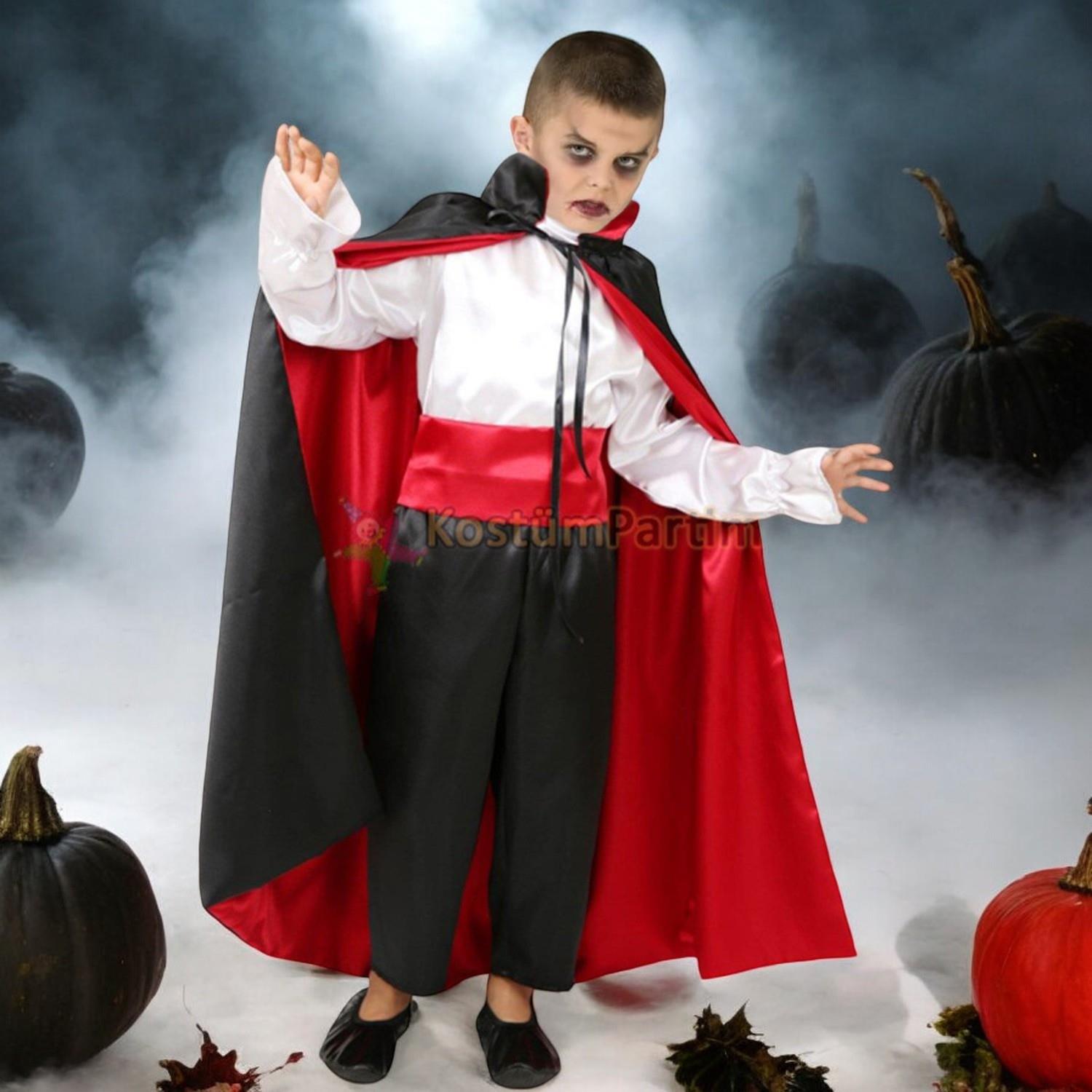 Dracula Vampir Kostümü Çocuk Cadılar Bayramı Kostümleri Dracula Vampir Kostümü Çocuk - KostümPartim®