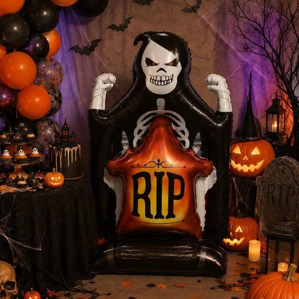 Halloween Folyo Balon Azrail Mezartaşı 122x76cm Halloween Dekorasyon Halloween Folyo Balon Azrail Mezartaşı 122x76cm - KostümPartim®