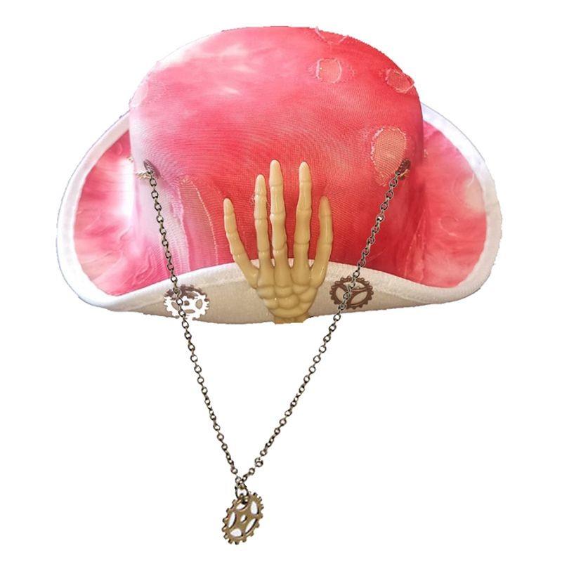 Halloween İskelet Elli Retro Mini Goth Steampunk Şapka Beyaz Şapkalar Halloween İskelet Elli Retro Mini Şapka Beyaz - KostümPartim®