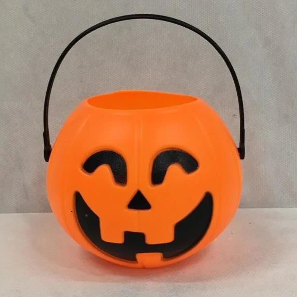 Halloween Turuncu Kabak Şeker Kovası Plastik 11cm. Hallooween Aksesuarları Halloween Turuncu Kabak Şeker Kovası Balkabağı - KostümPartim®