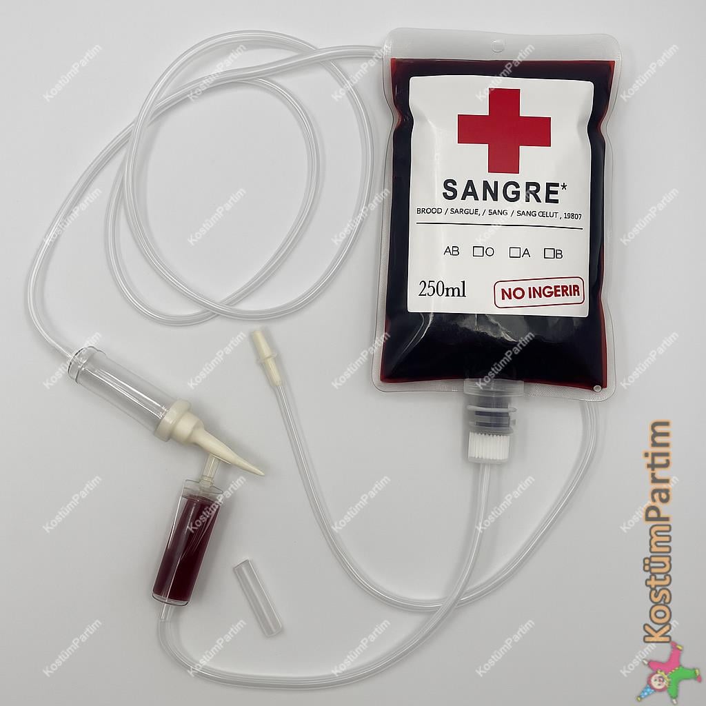 Halloween Yapay Kan Kordonlu 250 Ml Aksesuar Setleri KostümPartim® Halloween Yapay Kan Kordonlu 250 Ml – Gerçekçi Dekor Kan Tüpü