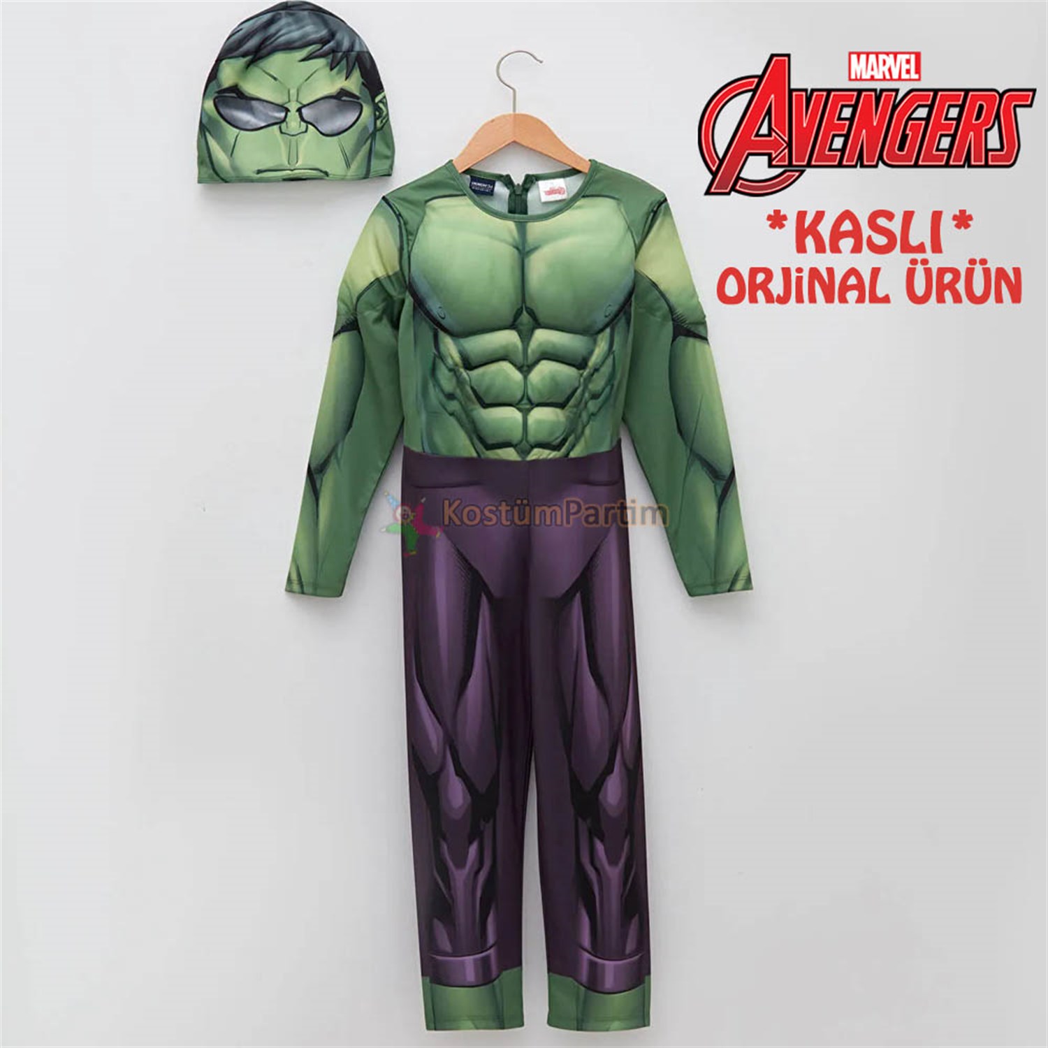 Hulk Kostümü, Kaslı Avangers Yeşil Dev Hulk Kıyafeti - KostümPartim®