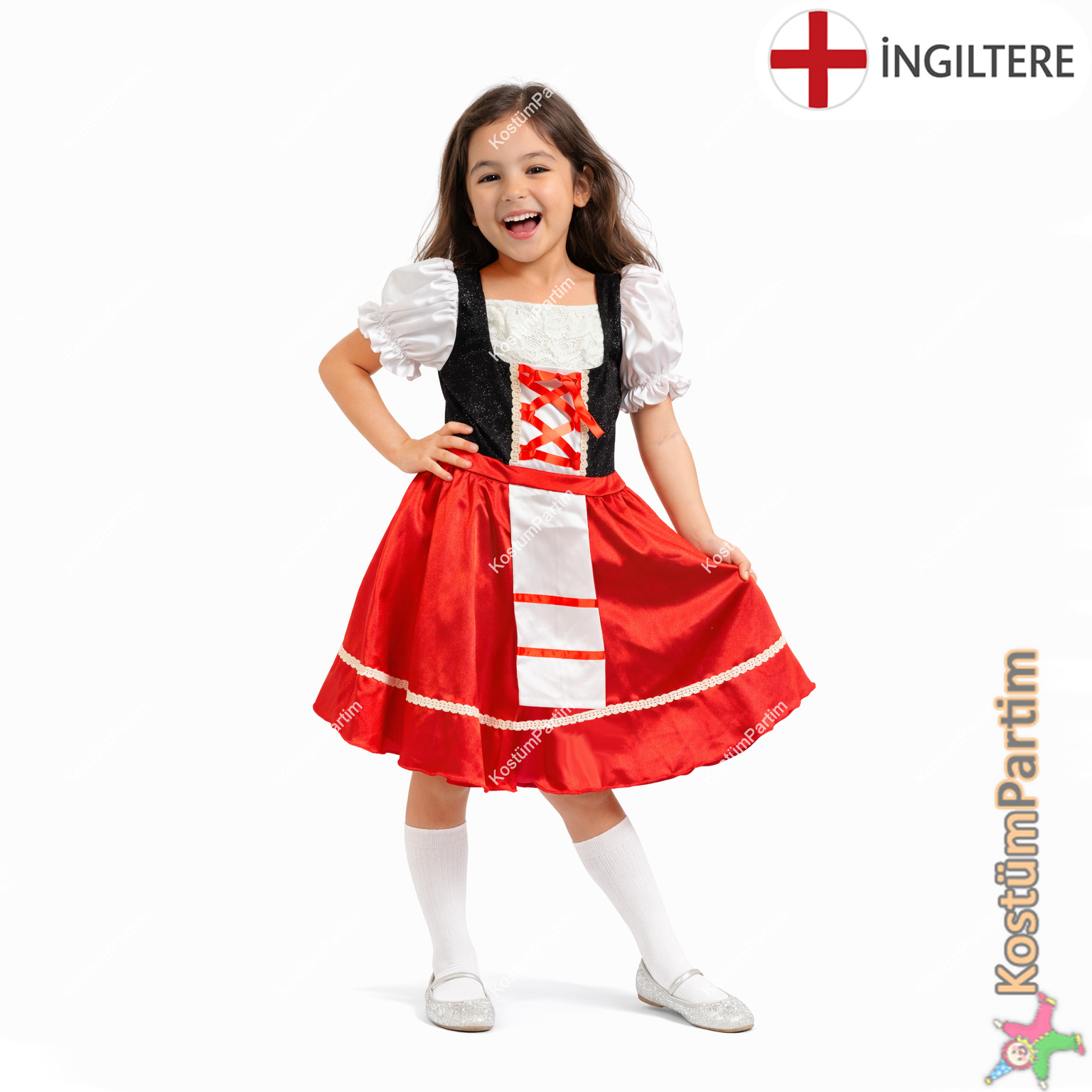 İngiltere Kız Kostümü Çocuk Kıyafeti Ülke Kostümleri İngiltere Kız Kostümü Çocuk Kıyafeti - KostümPartim®