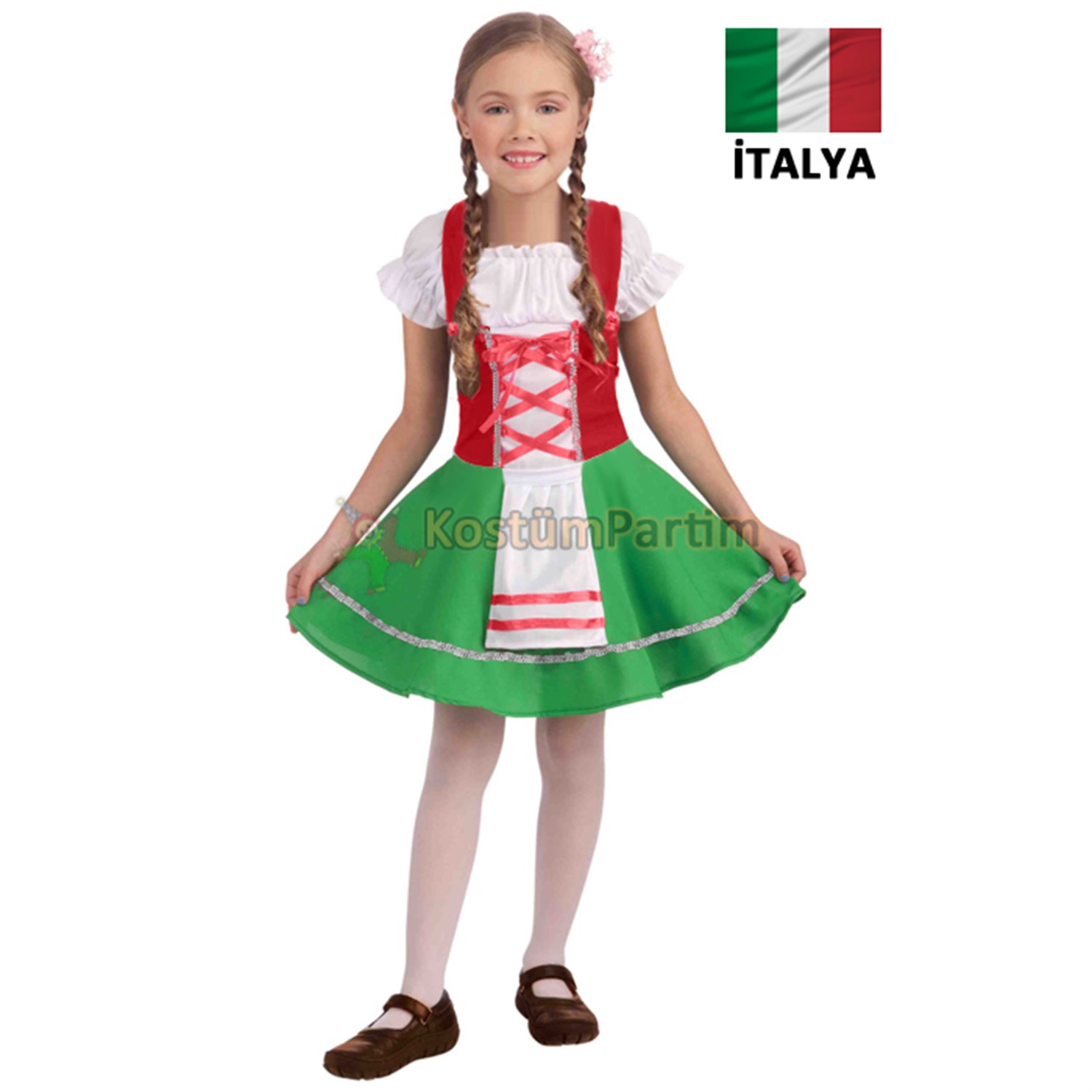İtalya Kız Kostümü Çocuk Kıyafeti - KostümPartim®