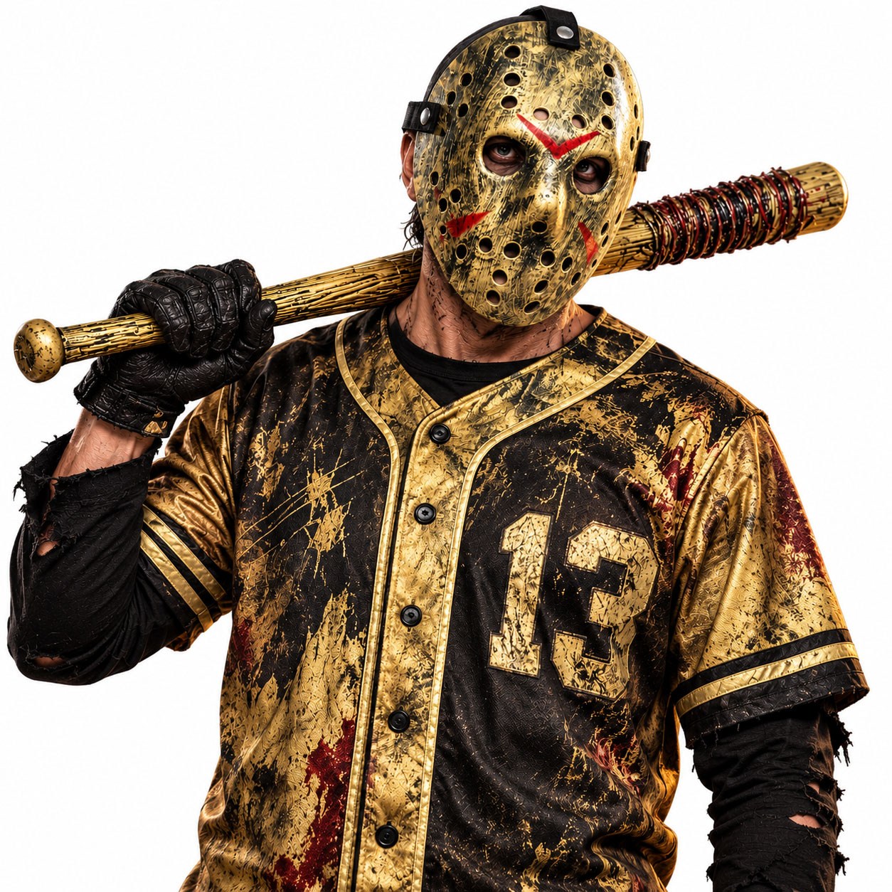 Jason Maskesi ve Dikenli Beyzbol Sopası Seti 62 cm Halloween Kostüm Aksesuarı Aksesuar Setleri KostümPartim® | Jason Maskesi ve Dikenli Beyzbol Sopası Seti 62 cm | Halloween Korku Kostüm Aksesuarı