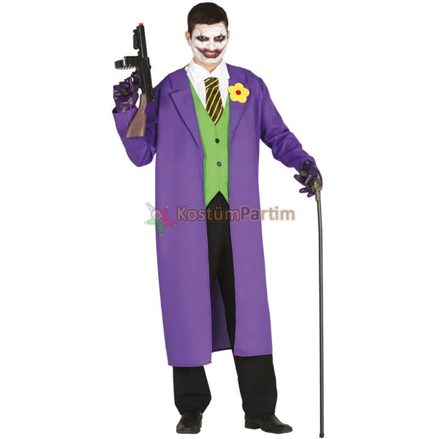 Joker Kostümü Mor Ceketli - KostümPartim®