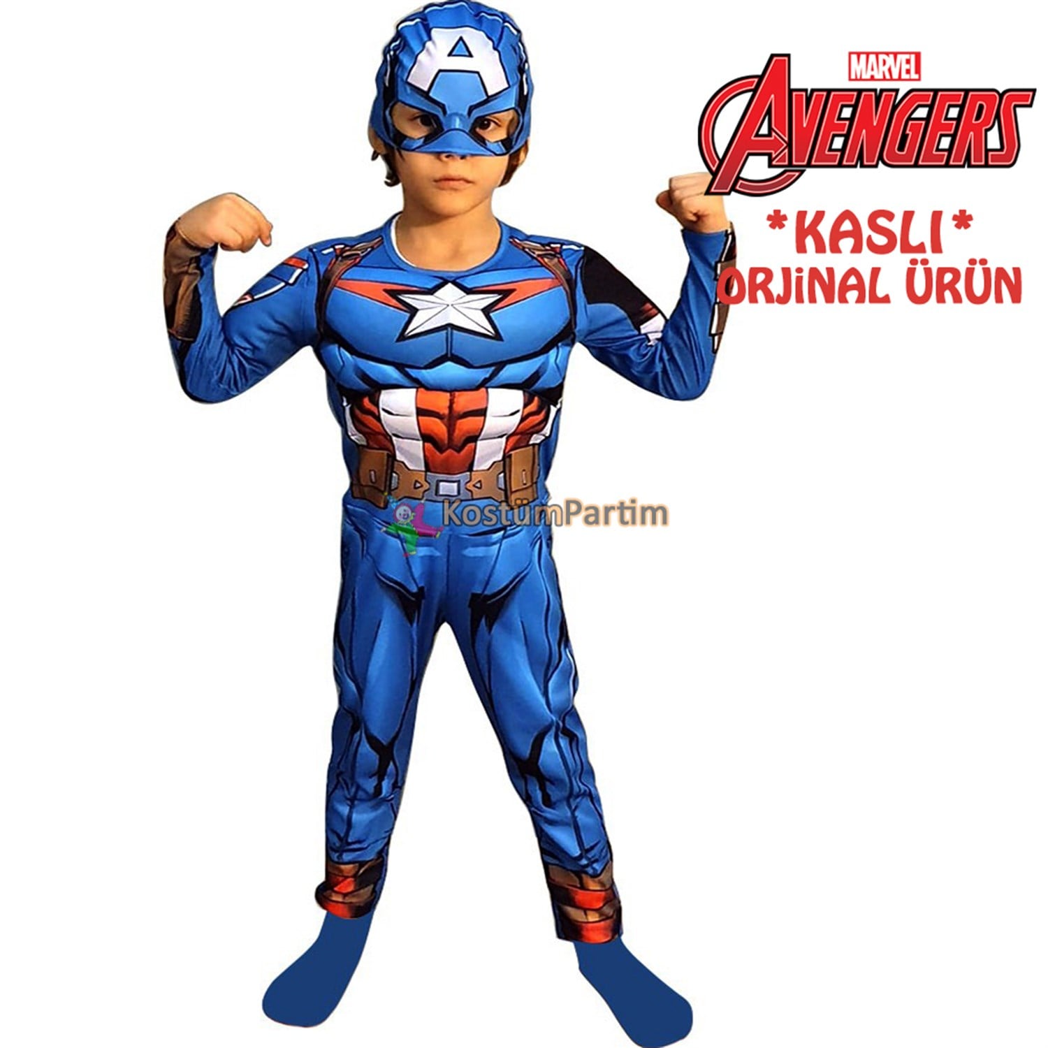 Kaptan Amerika Kostümü Kaslı, Avangers Captain America Kıyafeti Marvel Avangers Kostümleri KostümPartim ★ Avangers Kaslı Kaptan Amerika Kostümü / Karakter Kostümleri