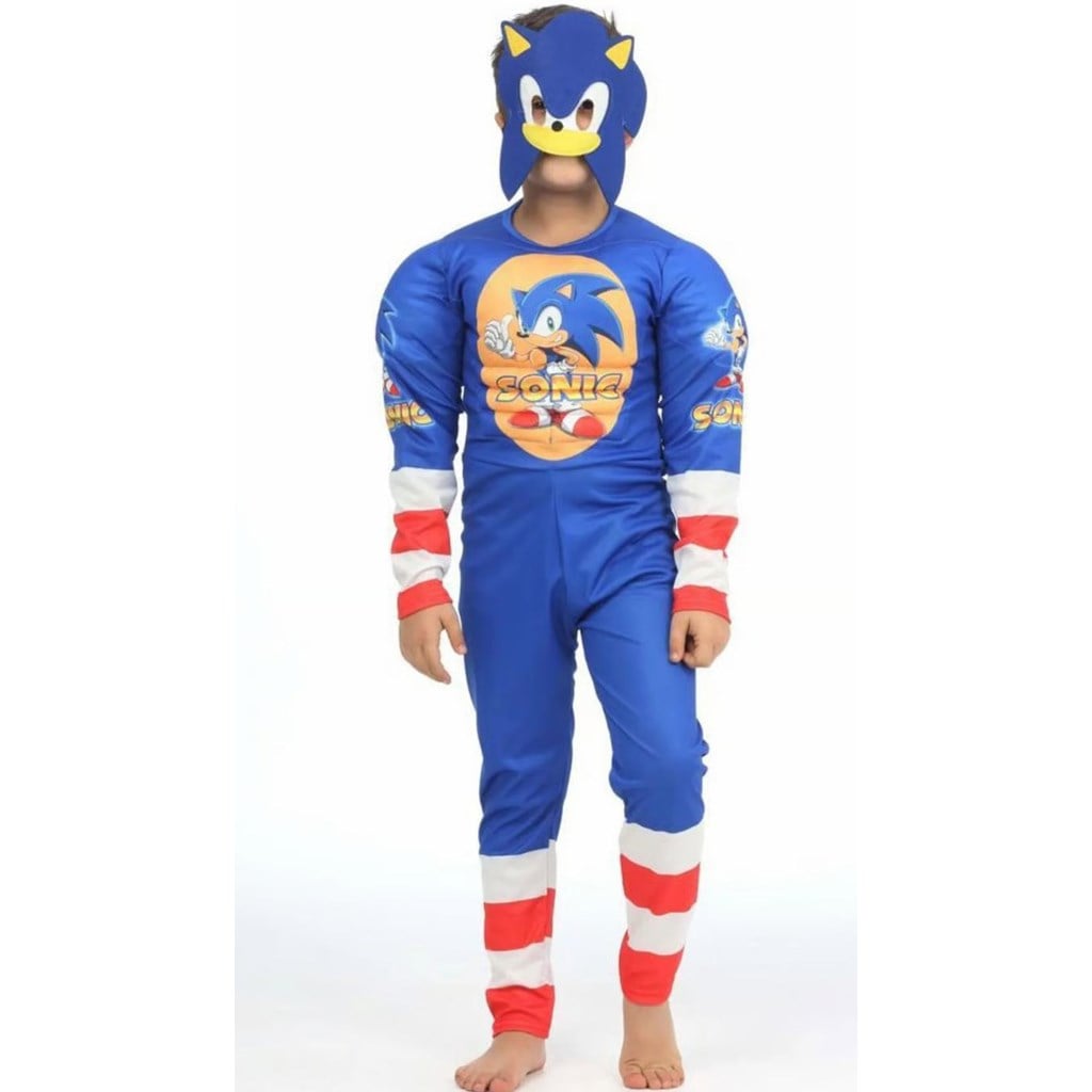 Kirpi Sonic Kostümü Kaslı Çocuk Kıyafeti Marvel Avangers Kostümleri Kirpi Sonic Kostümü Kaslı Çocuk Kıyafeti - KostümPartim®