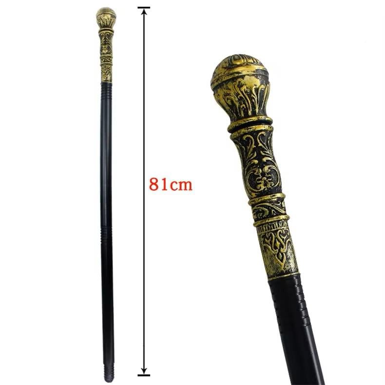 Kral ve Büyücü Kostümleri İçin Topuz Başlı Asa Gold Eskitme Aksesuar Setleri KostümPartim® Topuz Başlı Kral Asası – Sahne ve Parti Aksesuarı