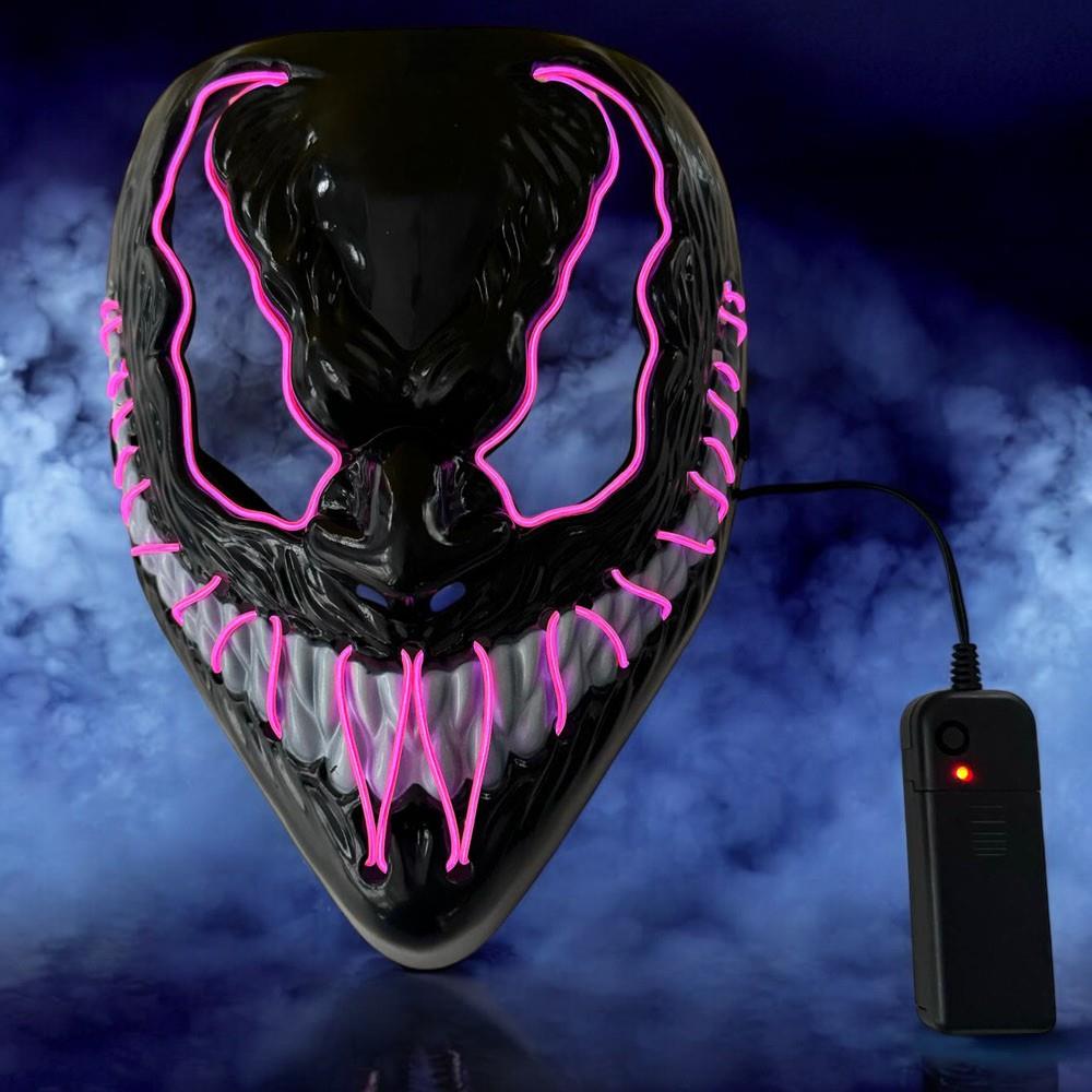 Led Işıklı Siyah Venom Maske Kırmızı Işık Maskeler KostümPartim® Led Işıklı Siyah Venom Maske Kırmızı Işık - Korkutucu ve Eğlenceli!