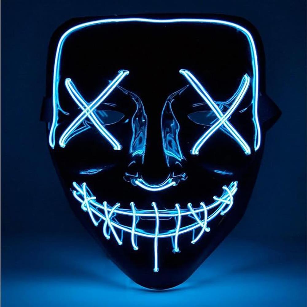 Led Işıklı V For Vendetta Maske Mavi Anon Maskesi Maskeler Led Işıklı V For Vendetta Maskesi Mavi - KostümPartim®