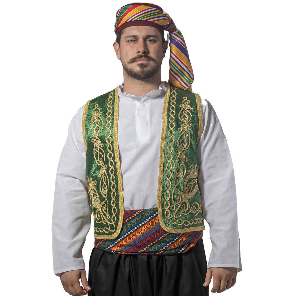 Macuncu Yelek, Fes, Kuşak Seti Yeşil Şerbetçi Kostümleri Macuncu Yelek, Fes, Kuşak Seti Yeşil - KostümPartim®