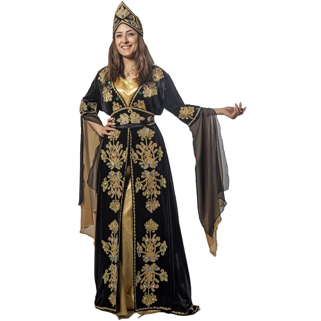 Mahidevran Sultan Kıyafeti Yetişkin Kadın Lüks Kadife Bindallı Elbisesi Siyah Bayan Kostümleri Mahidevran Sultan Kıyafeti Yetişkin Kadın Lüks Kadife Bindallı Elbisesi Siyah - KostümPartim®