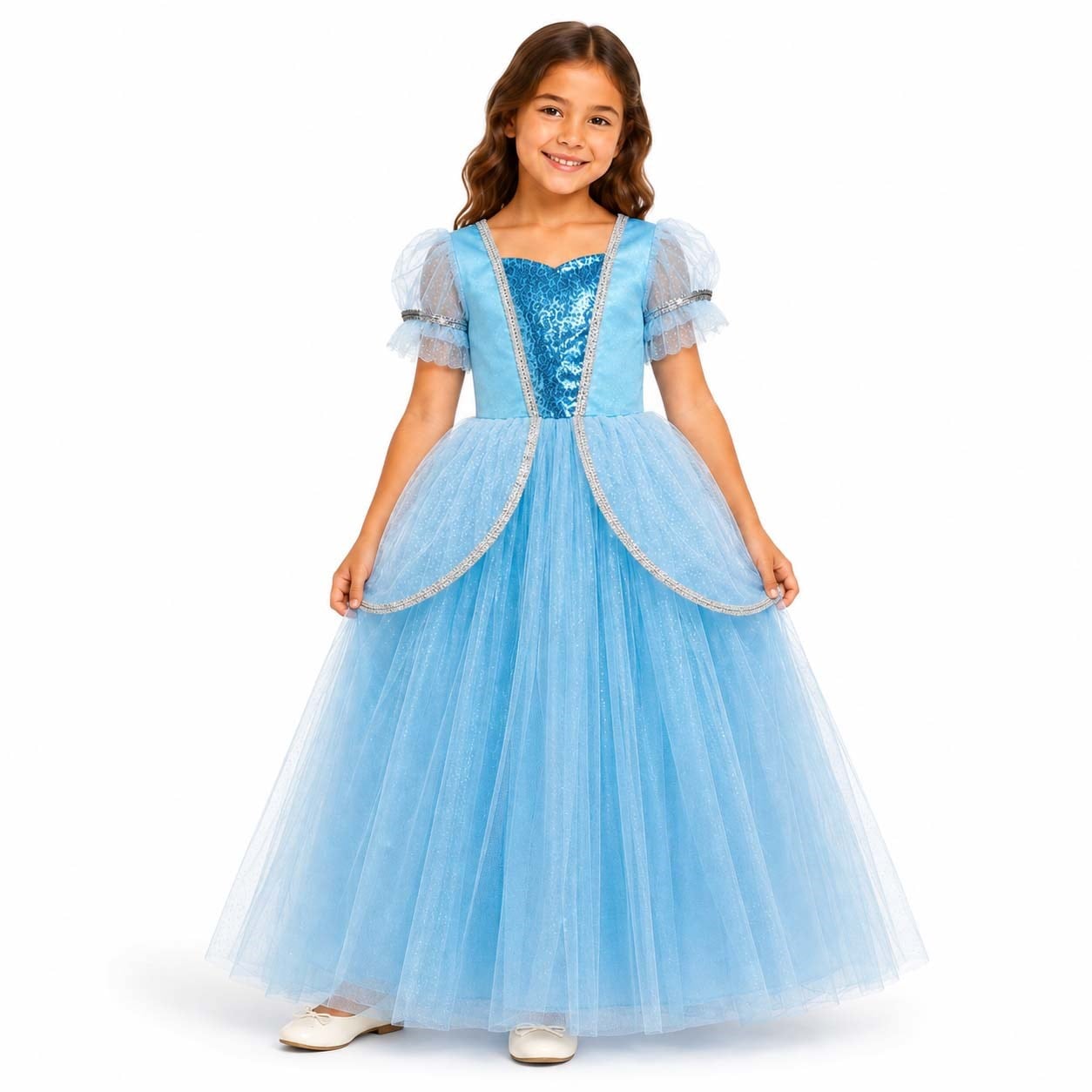 Mavi Prenses Kostümü Cinderella Çocuk Kıyafeti 7-8 Yaş Kız Çocuk Elbisesi Karakter Kostümleri KostümPartim® | Cinderella Sindirella Mavi Prenses Kostümü 7-8 Yaş | Kız Çocuk Elbisesi