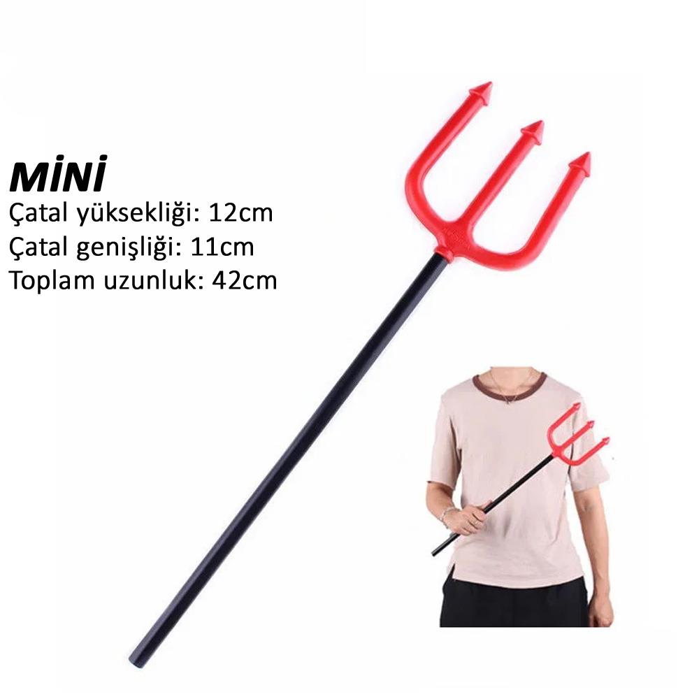 Mini Şeytan Çatalı Halloween Plastik Mızrak 50cm - KostümPartim®