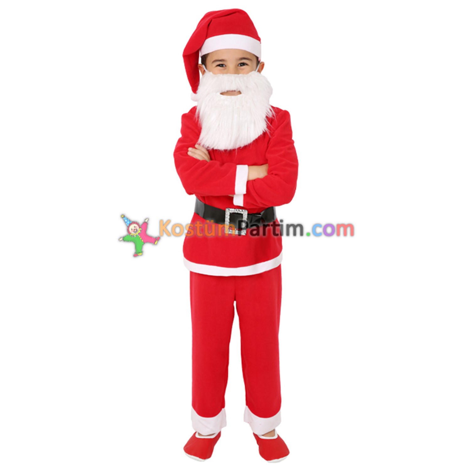 Noel Baba Kostümü Erkek Çocuk Polar - KostümPartim®