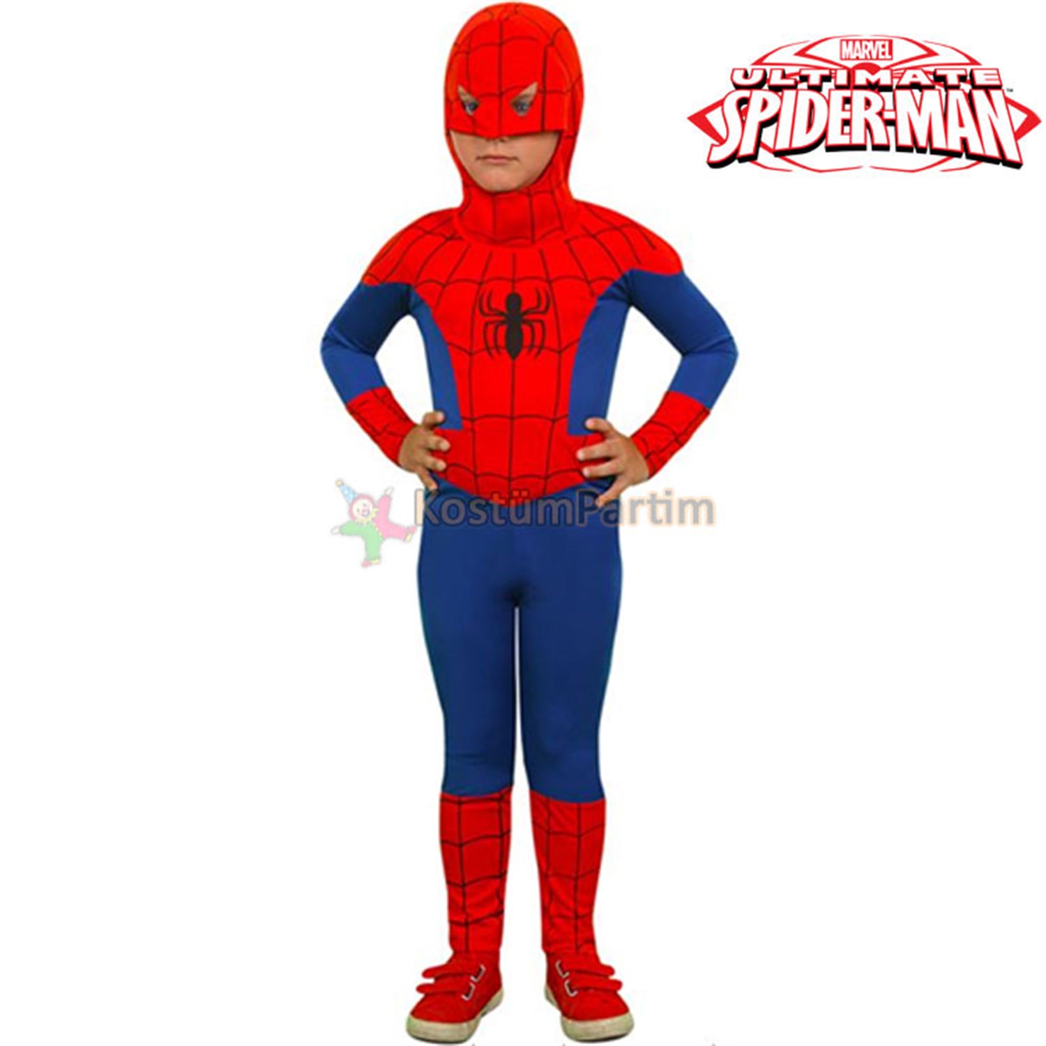 7-9Yaş Örümcek Adam Kıyafeti (Klasik-Butik) 2020 - KostümPartim®