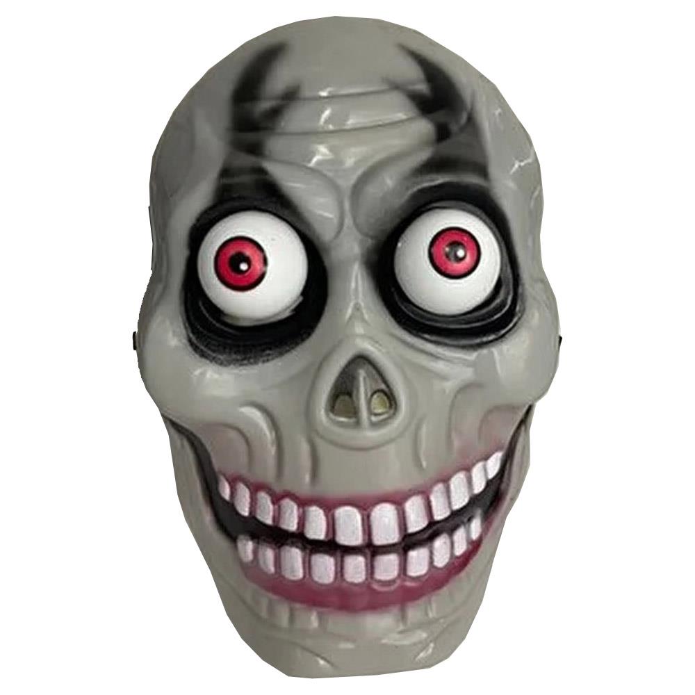 Oynar Gözlü Halloween Gri İskelet Maskesi Maskeler Oynar Gözlü Halloween Gri İskelet Maske - KostümPartim®