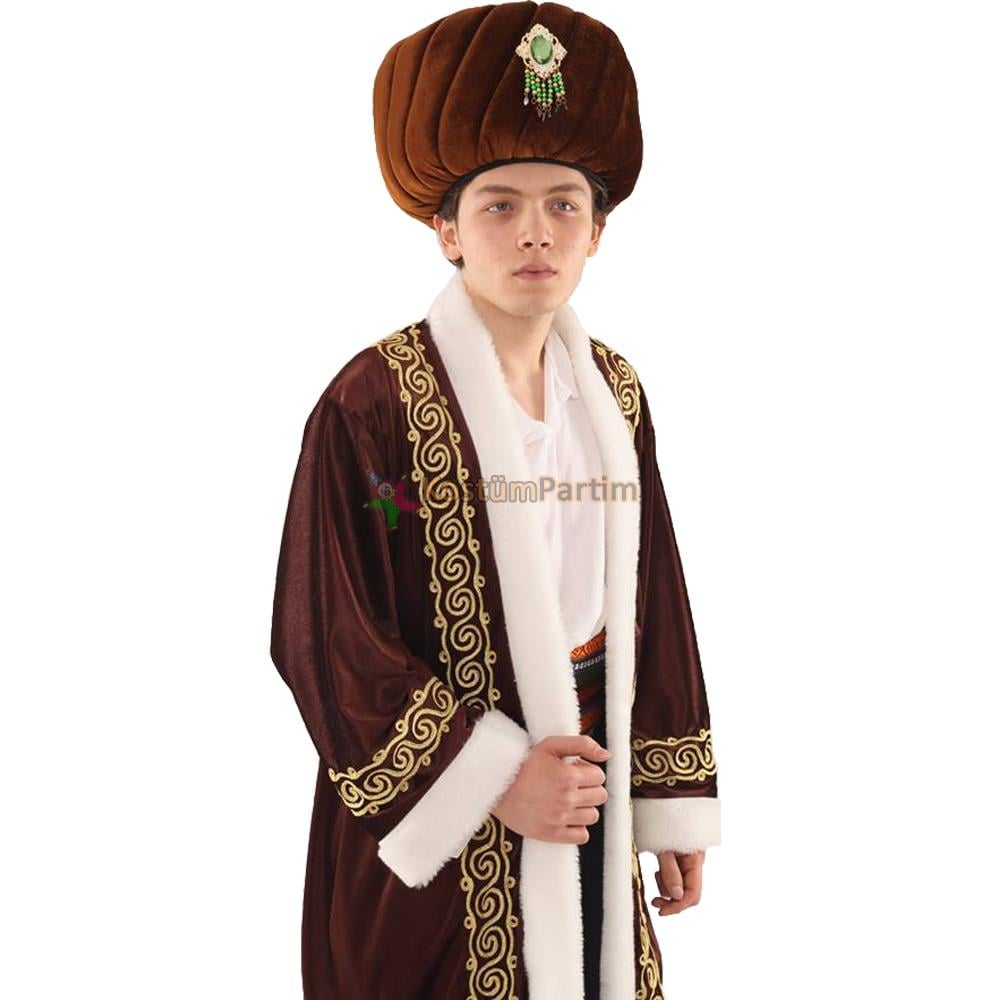 Padişah Kıyafeti Kahve Tam Takım Erkek Kostümleri Padişah Kıyafeti Kahve Tam Takım - KostümPartim®