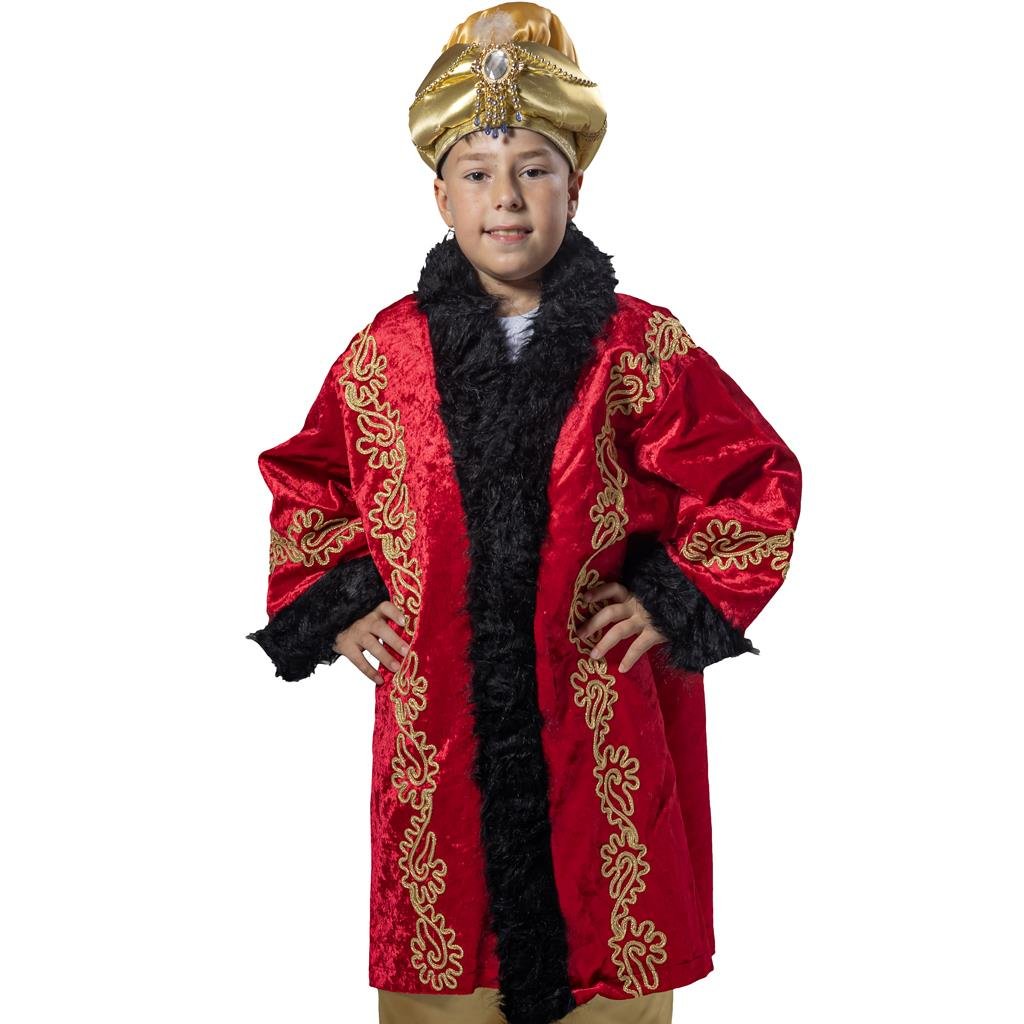 Padişah Kostümü Erkek Çocuk Kıyafeti Kırmızı Çocuk Kostümleri Padişah Kostümü Erkek Çocuk Kıyafeti - KostümPartim®