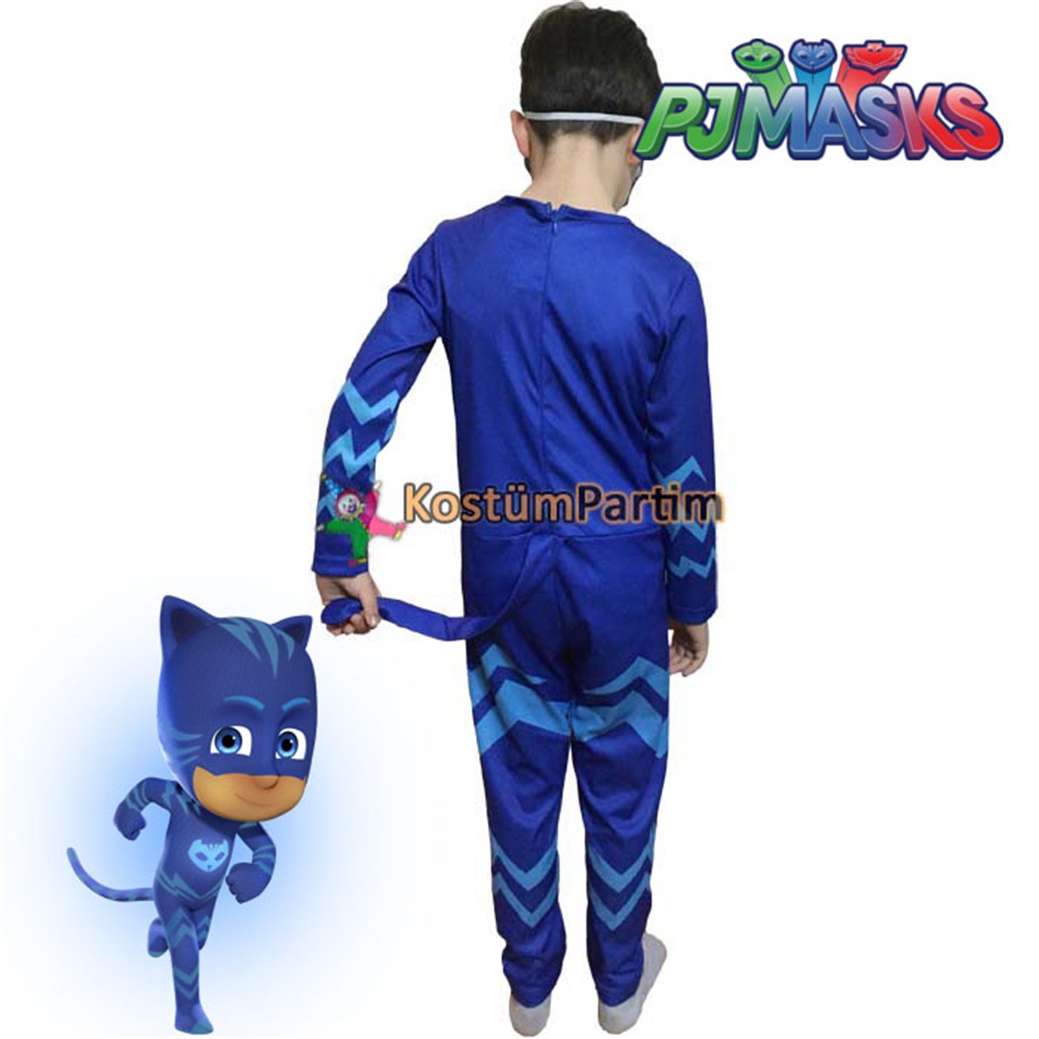 Pijamaskeliler Kedi Çocuk Kostümü, PJMask Catboy Kıyafeti - KostümPartim®