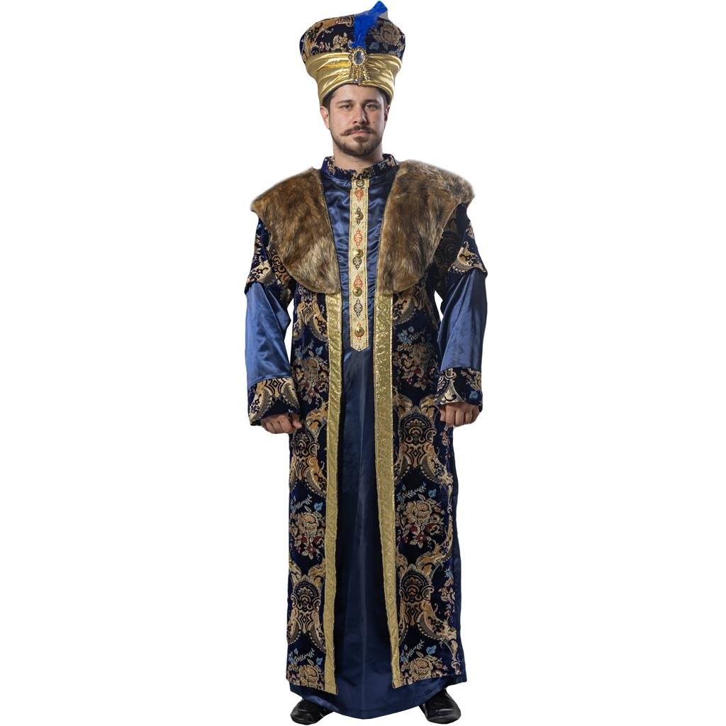 Şehzade Cihangir Kıyafeti Yetişkin Erkek Osmanlı Padişah Kostümü Lacivert Erkek Kostümleri Şehzade Cihangir Kıyafeti Yetişkin Erkek Osmanlı Padişah Kostümü Lacivert - KostümPartim®