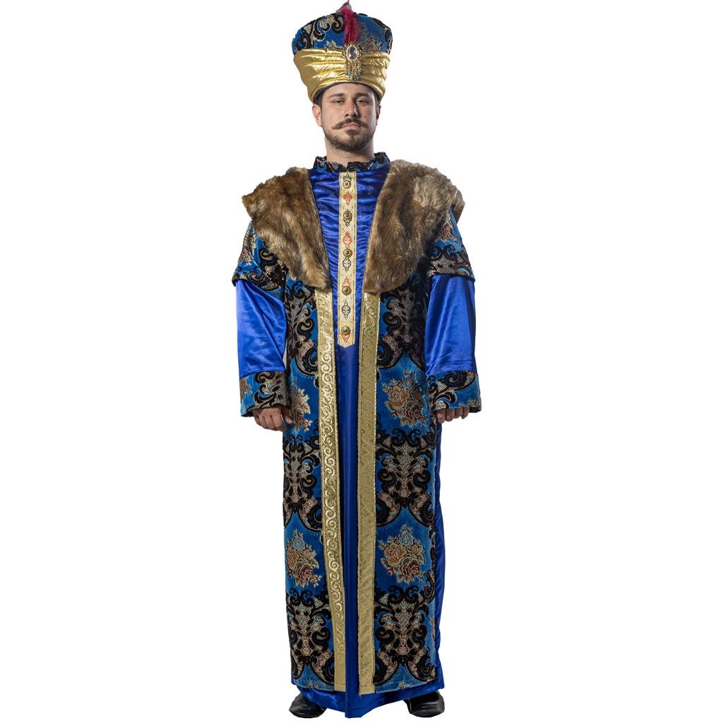 Şehzade Mustafa Kıyafeti Yetişkin Erkek Osmanlı Padişah Kostümü Mavi Erkek Kostümleri Şehzade Mustafa Kıyafeti Yetişkin Erkek Osmanlı Padişah Kostümü Mavi - KostümPartim®