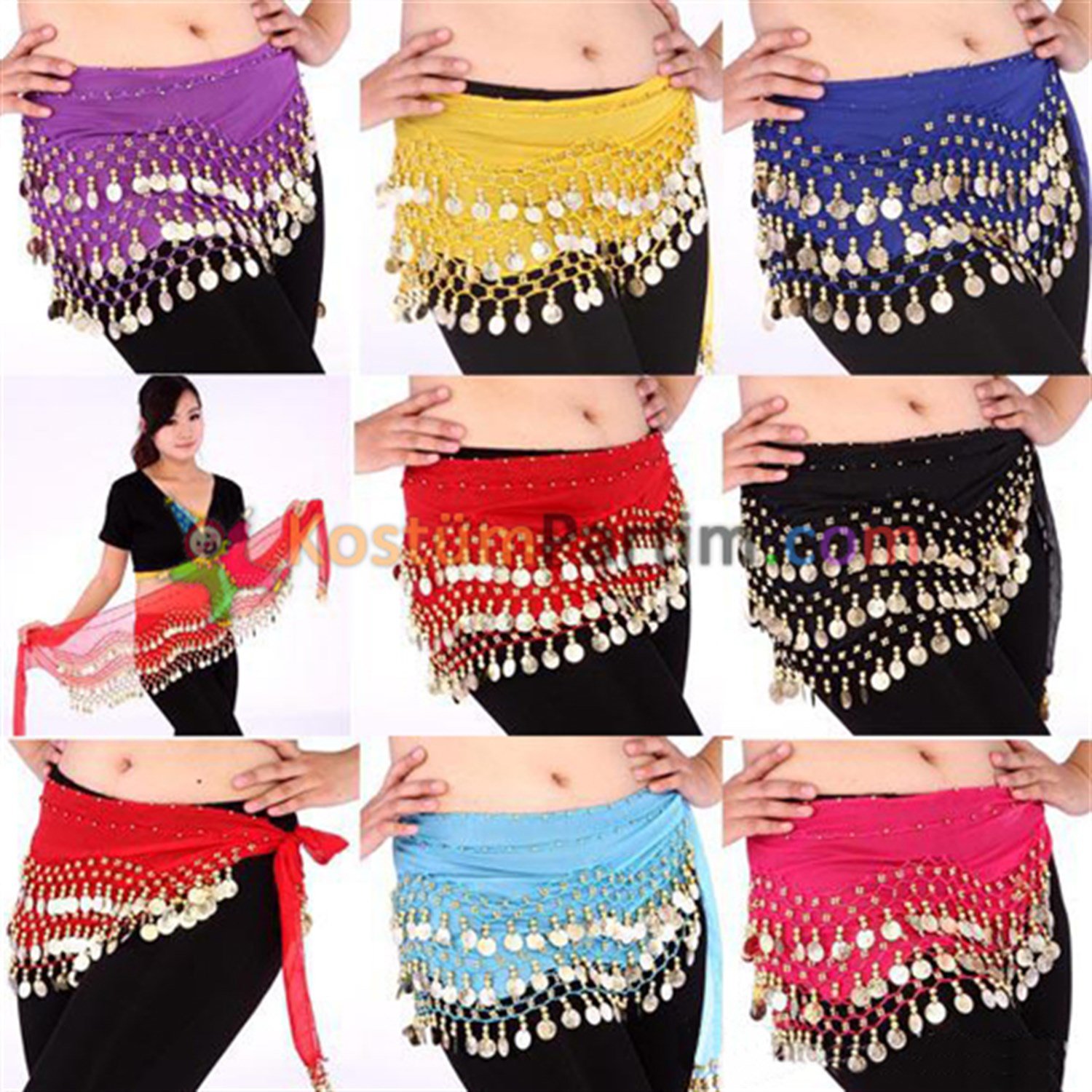 Shakira Dansöz Kemeri 6lı Paket Karışık RenklerdeDansöz Kemerleri