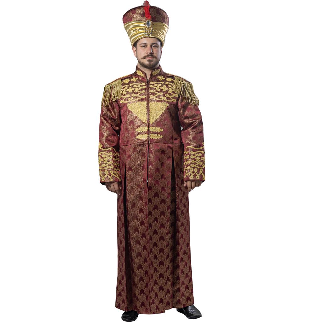 Sultan Süleyman Kostümü Yetişkin Erkek Osmanlı Padişahı Saray Kıyafeti Lüks Bordo Erkek Kostümleri Sultan Süleyman Kostümü Yetişkin Erkek Osmanlı Padişahı Saray Kıyafeti Lüks Bordo - KostümPartim®