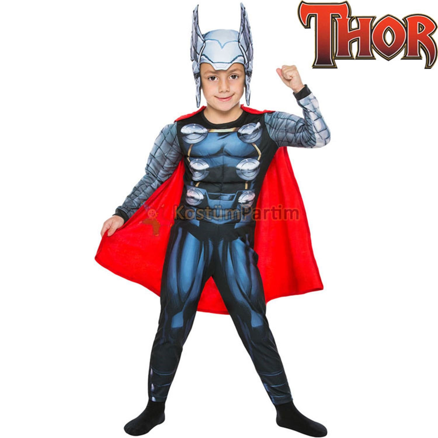 Thor Kostümü Pelerinli Çocuk KıyafetiKarakter Kostümleri
