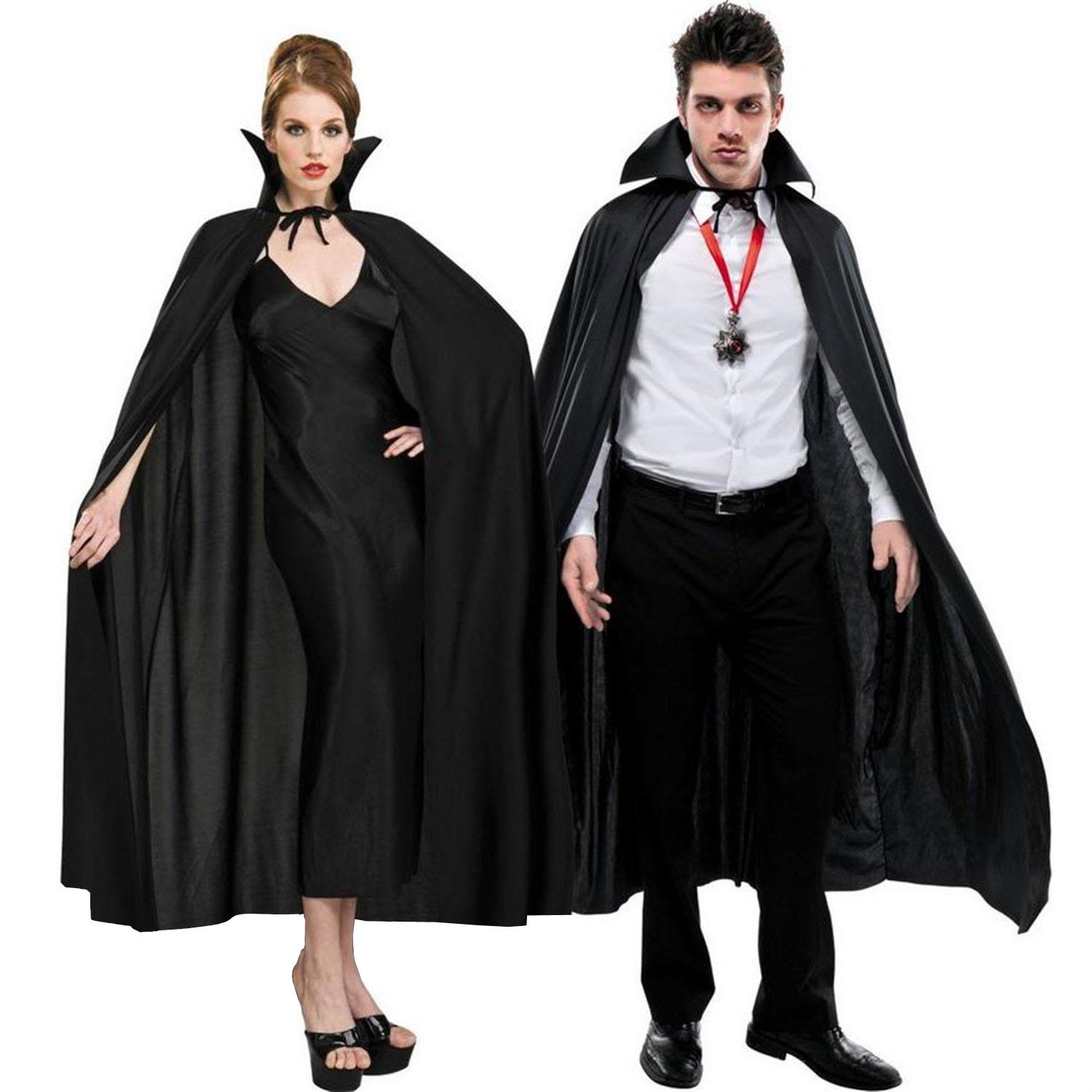 Vampir Pelerini Yetişkin Siyah Saten 120cm Yakalı Pelerinler Vampir Pelerini Yetişkin Siyah Saten 120cm Yakalı - KostümPartim®