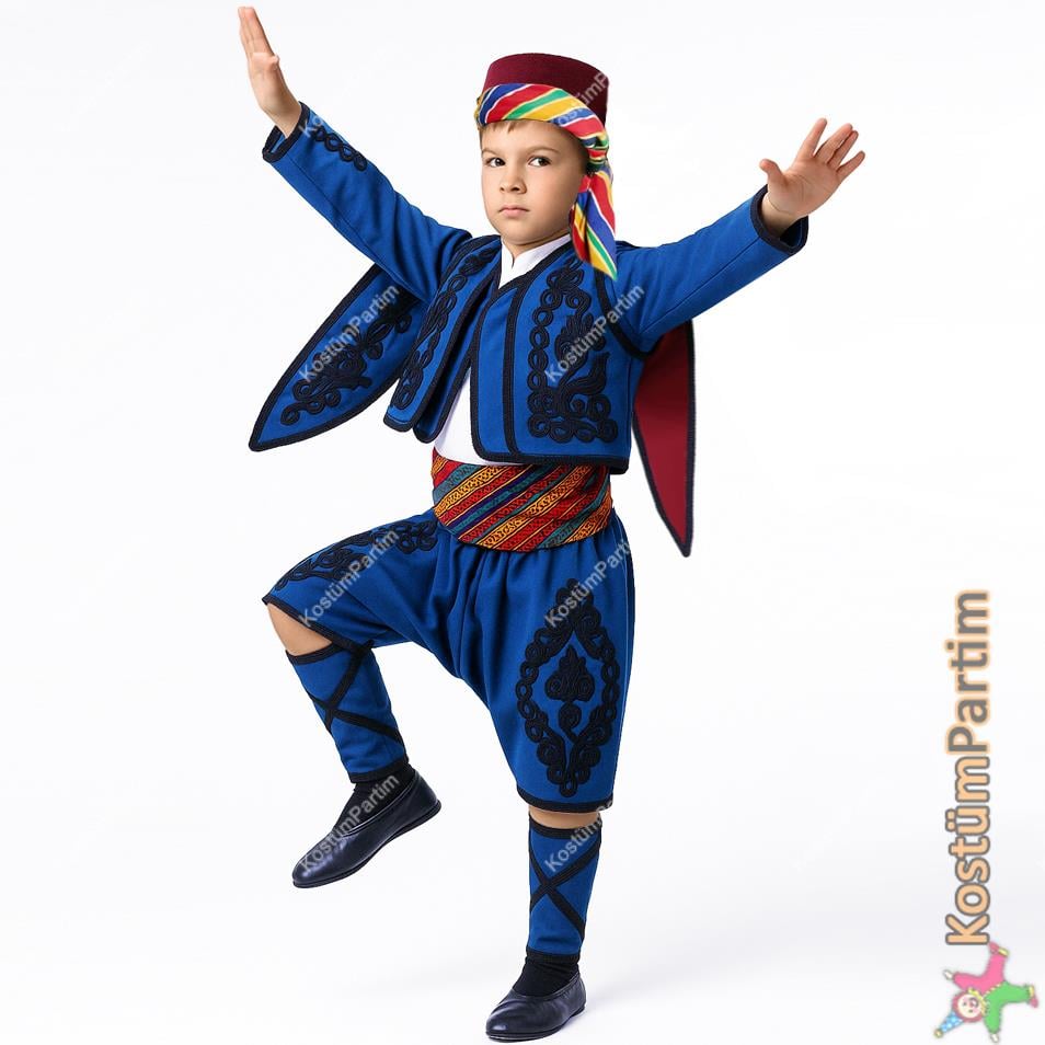 Zeybek Kostümü Erkek Çocuk Ege Bölgesi Yöresel Efe Kıyafeti Yöresel Kostümler ve Folklör Zeybek Kostümü Erkek Çocuk Ege Yöresi Efe Kıyafeti - KostümPartim®