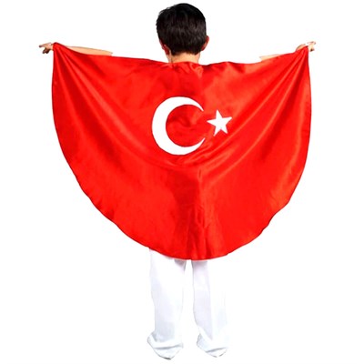 Bayrak Pelerin, 23 Nisan Türk Bayrağı Gösteri Pelerini - KostümPartim®
