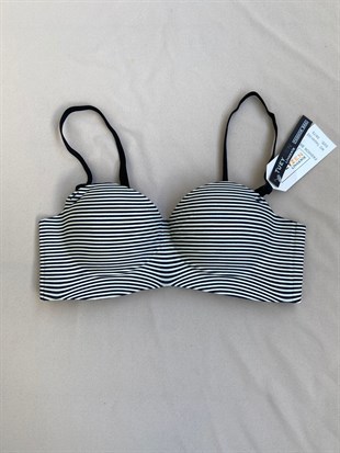 ÇİZGİLİ  LAZER KESİM  EL DESTEKLİ SÜTYEN 