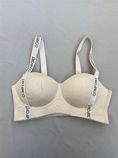 KREM ASKILARI YAZILI LAZER KESİM SÜTYEN