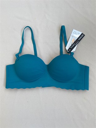 MAVİ LAZER KESİM EL DESTEKLİ SÜTYEN 