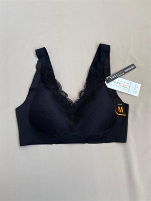 Siyah Güpür Danteli Hayalet Sütyen