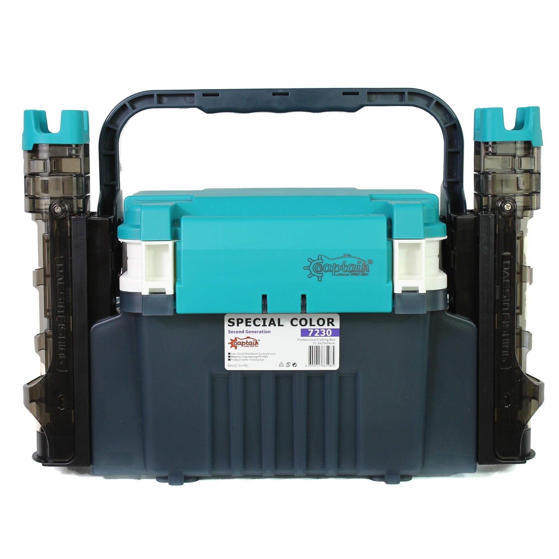 Captain 7230 Profesyonel Lrf ve Spin Takım Çantası 2 Kamış Tutucu 31x23x24cm