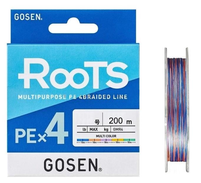 Gosen X4 Roots PE 4 Örgü Spin İpi 200mt Multi Color