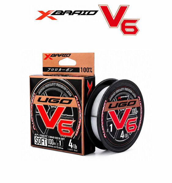 YGK X060 F-UGO V6 Soft Fluorocarbon 100m 0.165mm 1.8kg Misina